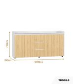 Tủ hồ sơ THS08.3 200x100 - Vân gỗ nhạt kết hợp Trắng