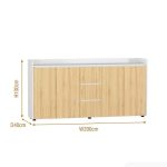 Tủ hồ sơ THS08.3 200x100 - Vân gỗ nhạt kết hợp Trắng