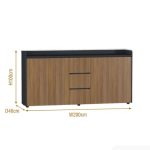 Tủ hồ sơ THS08.4 200x100 - Vân gỗ đậm kết hợp Đen