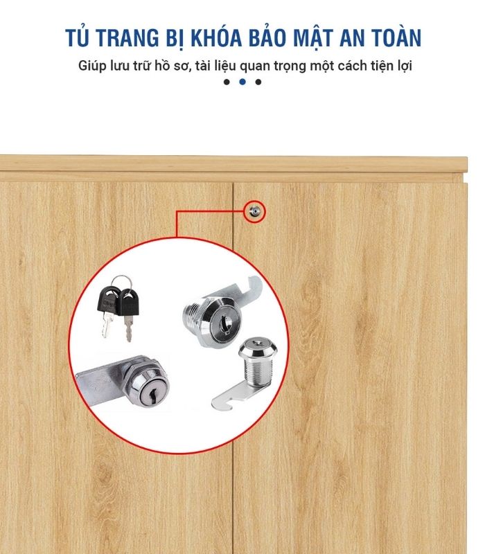 Tủ hồ sơ THS09.3 80x120 - Vân gỗ nhạt