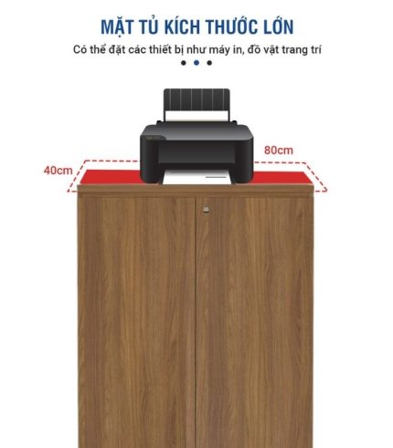 Tủ hồ sơ THS09.4 80x120 - Vân gỗ đậm
