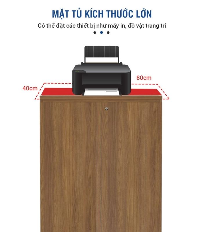 Tủ hồ sơ THS09.4 80x120 - Vân gỗ đậm