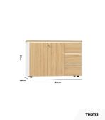 Tủ hồ sơ THS11.1 120x80 - Vân gỗ kết hợp Trắng