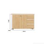 Tủ hồ sơ THS11.1 120x80 - Vân gỗ kết hợp Trắng