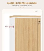 Tủ hồ sơ THS11.1 120x80 - Vân gỗ kết hợp Trắng