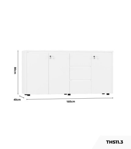 Tủ hồ sơ THS11.3 160x80 - Trắng