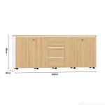 Tủ hồ sơ THS11.4 200x80 - Vân gỗ kết hợp Trắng