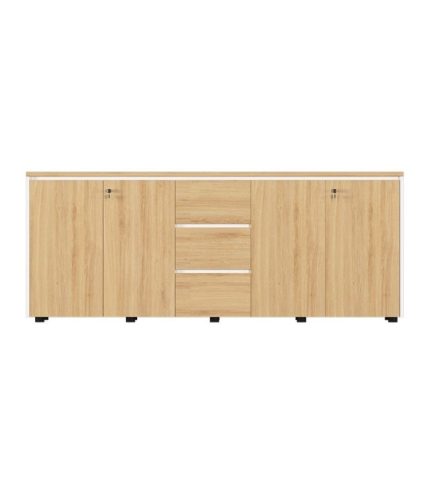 Tủ hồ sơ THS11.4 200x80 - Vân gỗ kết hợp Trắng