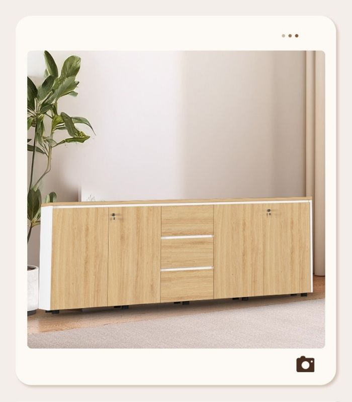 Tủ hồ sơ THS11.4 200x80 - Vân gỗ kết hợp Trắng