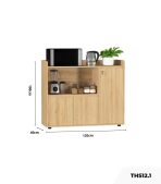 Tủ hồ sơ THS12.1 120x100 - Vân gỗ nhạt