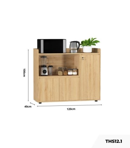 Tủ hồ sơ THS12.1 120x100 - Vân gỗ nhạt