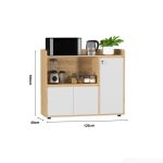 Tủ hồ sơ THS12.3 120x100 - Vân gỗ kết hợp Trắng