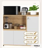 Tủ hồ sơ THS12.3 120x100 - Vân gỗ kết hợp Trắng