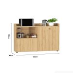 Tủ hồ sơ THS12.4 160x100 - Vân gỗ nhạt