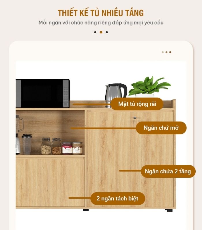 Tủ hồ sơ THS12.4 160x100 - Vân gỗ nhạt