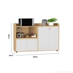 Tủ hồ sơ THS12.6 160x100 - Vân gỗ kết hợp Trắng