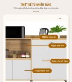 Tủ hồ sơ THS12.6 160x100 - Vân gỗ kết hợp Trắng