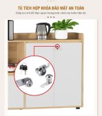 Tủ hồ sơ THS12.6 160x100 - Vân gỗ kết hợp Trắng