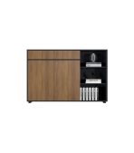 Tủ hồ sơ THS13.2 120x100 - Vân gỗ đậm kết hợp Trắng