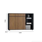 Tủ hồ sơ THS13.1 120x100 - Vân gỗ nhạt kết hợp Trắng