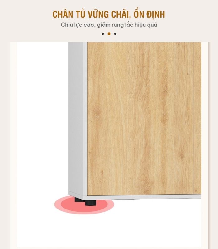 Tủ hồ sơ THS13.2 120x100 - Vân gỗ đậm kết hợp Trắng