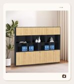 Tủ hồ sơ THS15.3 240x200 - Vân gỗ nhạt kết hợp Đen