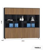Tủ hồ sơ THS15.4 240x200 - Vân gỗ đậm kết hợp Đen