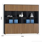 Tủ hồ sơ THS15.4 240x200 - Vân gỗ đậm kết hợp Đen