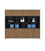 Tủ hồ sơ THS15.4 240x200 - Vân gỗ đậm kết hợp Đen