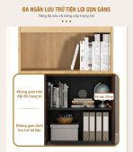 Tủ hồ sơ THS16.1 220x200 - Vân gỗ đậm kết hợp Đen