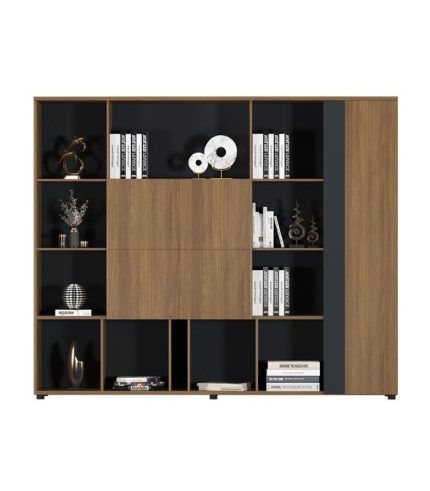 Tủ hồ sơ THS17.1 240x200 - Vân gỗ đậm kết hợp Đen