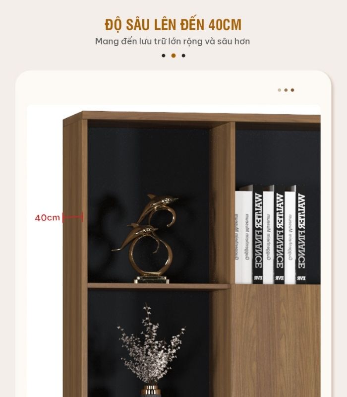 Tủ hồ sơ THS17.1 240x200 - Vân gỗ đậm kết hợp Đen