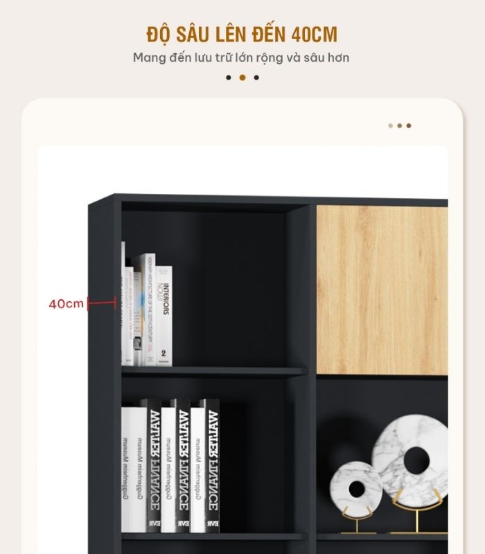 Tủ hồ sơ THS19.1 240x200 - Vân gỗ nhạt kết hợp Đen