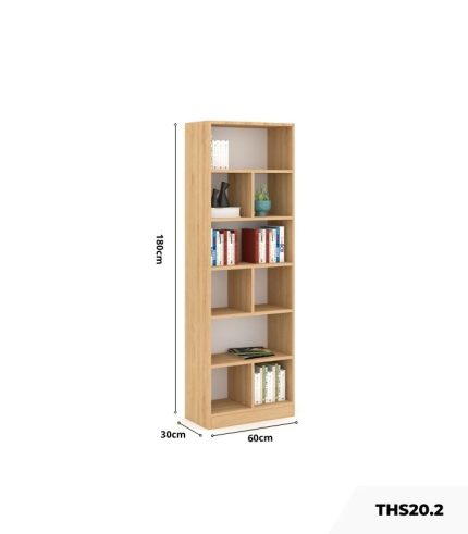 Tủ hồ sơ THS20.2 60x180 - Vân gỗ nhạt
