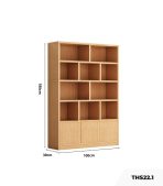 Tủ hồ sơ THS21.1 90x180 - Trắng kết hợp Vân gỗ nhạt