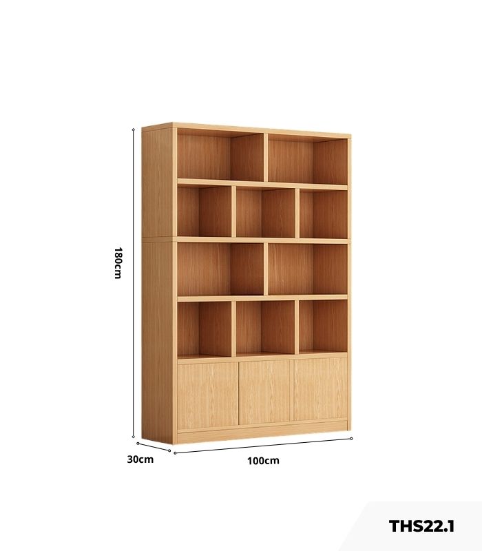 Tủ hồ sơ THS21.1 90x180 - Trắng kết hợp Vân gỗ nhạt