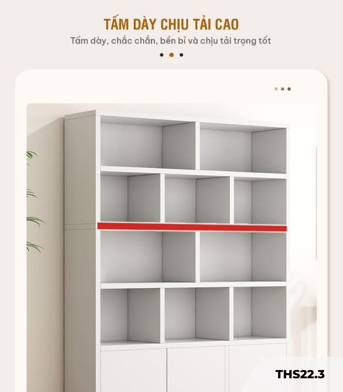 Tủ hồ sơ THS22.3 100x180 -Trắng