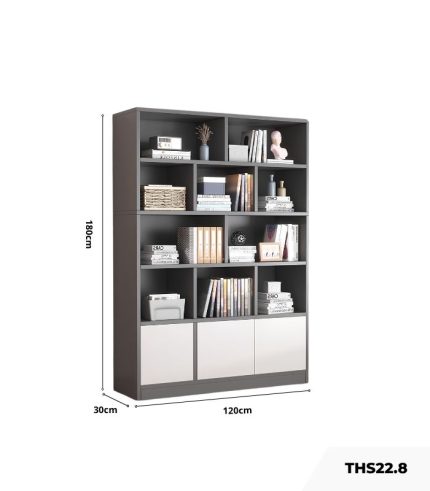 Tủ hồ sơ THS22.8 120x180 - Trắng kết hợp Ghi