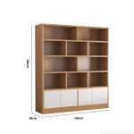 Tủ hồ sơ THS22.9 140x180 - Vân gỗ nhạt kết hợp Trắng