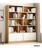 Tủ hồ sơ THS22.9 140x180 - Vân gỗ nhạt kết hợp Trắng