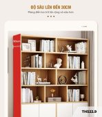 Tủ hồ sơ THS22.9 140x180 - Vân gỗ nhạt kết hợp Trắng