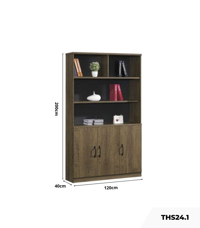 Tủ hồ sơ THS24.1 120x200 - Vân gỗ đậm