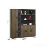 Tủ hồ sơ THS24.3 180x200 - Vân gỗ đậm