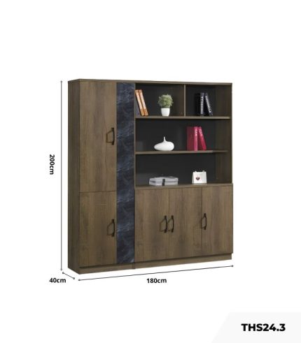 Tủ hồ sơ THS24.3 180x200 - Vân gỗ đậm