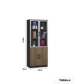 Tủ hồ sơ THS24.4 80x200 - Vân gỗ đậm