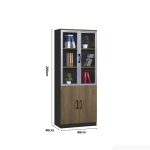 Tủ hồ sơ THS24.4 80x200 - Vân gỗ đậm