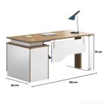 Bàn giám đốc BGD03.1 120x60 - Vân gỗ đậm