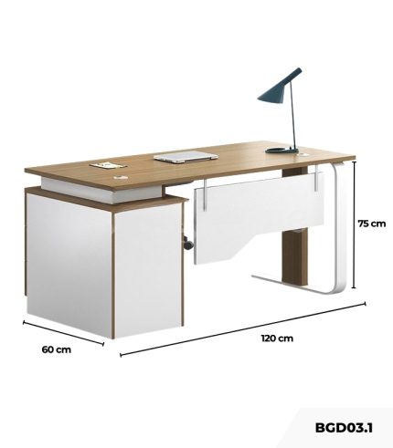 Bàn giám đốc BGD03.1 120x60 - Vân gỗ đậm