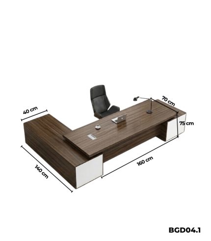 Bàn giám đốc BGD04.1 160x140 - Vân gỗ đậm