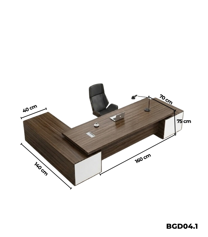 Bàn giám đốc BGD04.1 160x140 - Vân gỗ đậm